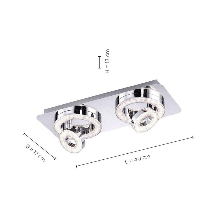 Leuchten Direkt 14521-17 - LED Stropní svítidlo TIM 2xLED/2,8W/230V + 2xLED/3,1W