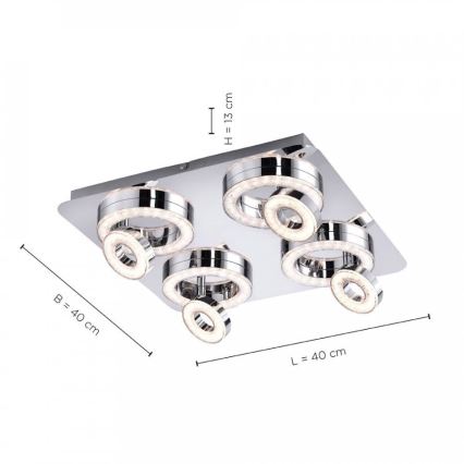 Leuchten Direkt 14522-17 - LED Bodové svítidlo TIM 4xLED/2,8W/230V + 4xLED/3,1W