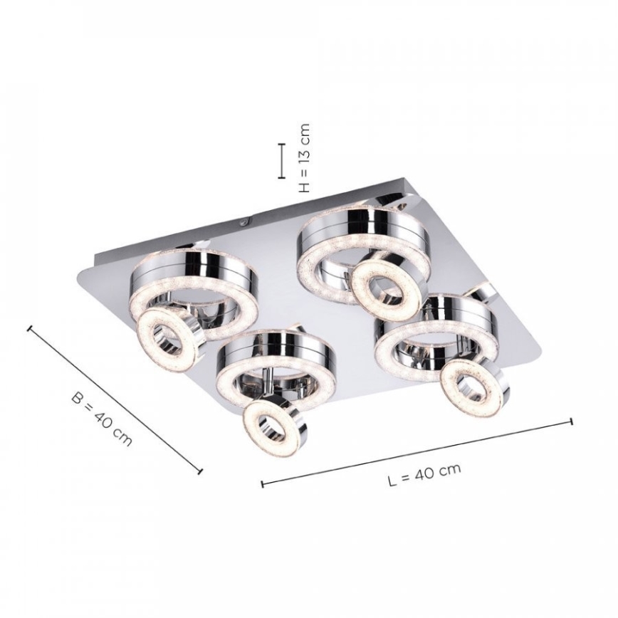 Leuchten Direkt 14522-17 - LED Bodové svítidlo TIM 4xLED/2,8W/230V + 4xLED/3,1W