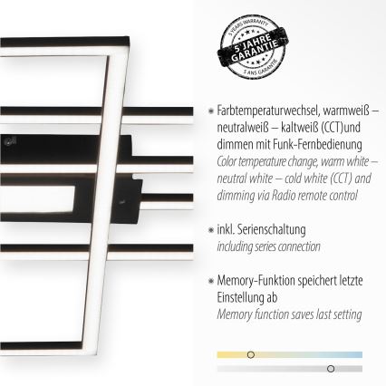 Leuchten Direkt 14693-18 - LED Stmívatelné stropní svítidlo ASMIN LED/48W/230V + dálkové ovládání
