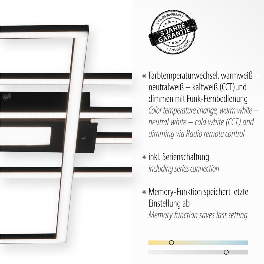 Leuchten Direkt 14693-18 - LED Stmívatelné stropní svítidlo ASMIN LED/48W/230V + dálkové ovládání