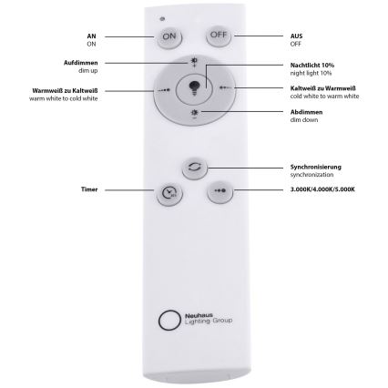 Leuchten Direkt 14755-21- LED Stmívatelné stropní svítidlo FLAT LED/28W/230V 2700-5000K + dálkové ovládání