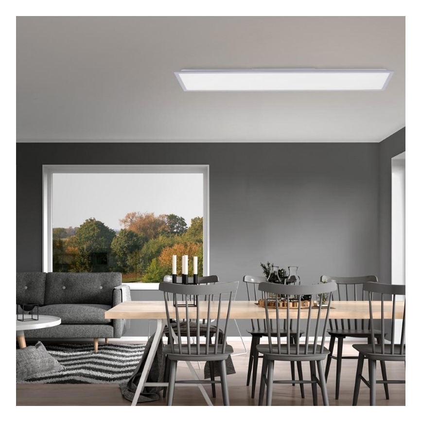 Leuchten Direkt 14757-21 - LED Stmívatelný přisazený panel FLAT LED/36W/230V 2700-5000K stříbrná + dálkové ovládání