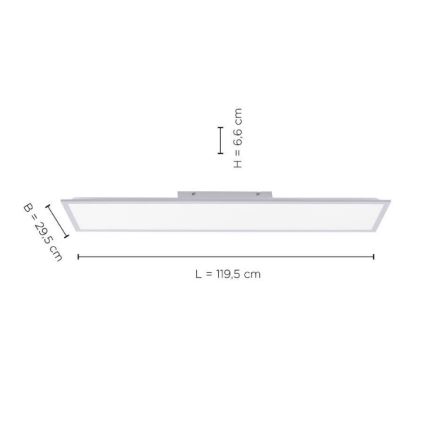 Leuchten Direkt 14757-21- LED Stmívatelný přisazený panel FLAT LED/36W/230V 2700-5000K stříbrná + dálkové ovládání