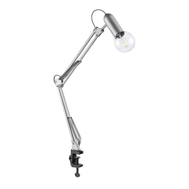Leuchten Direkt 14773-55 - Stolní lampa s klipem TURN ME 1xE27/60W/230V matný chrom