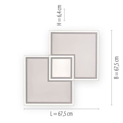 Leuchten Direkt 14855 - 16-LED Stmívatelné stropní svítidlo EDGING LED/51W/230V 2700-5000K + dálkové ovládání