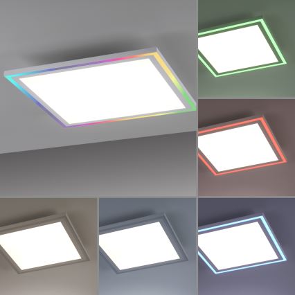 Leuchten Direkt 14900-16 - LED RGB Stmívatelné stropní svítidlo EDGING LED/24W/230V + dálkové ovládání