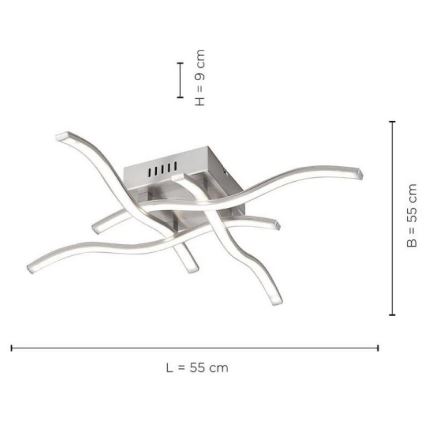 Leuchten Direkt 15131-55 - LED Přisazený lustr WAWE 4xLED/4,6W/230V matný chrom