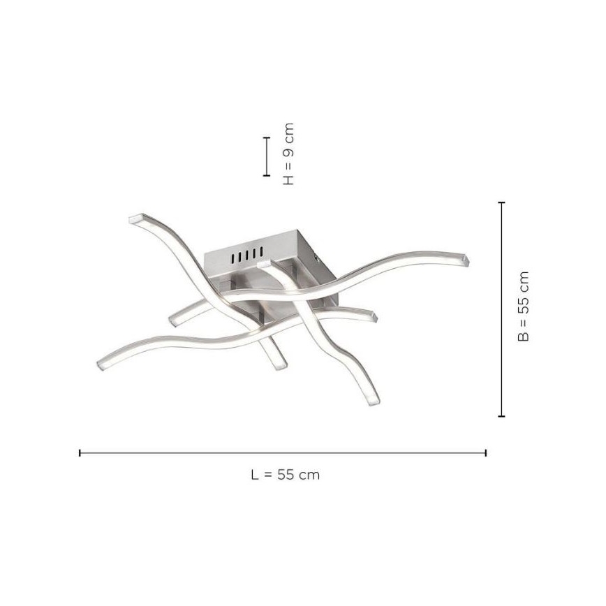 Leuchten Direkt 15131-55 - LED Přisazený lustr WAWE 4xLED/4,6W/230V matný chrom