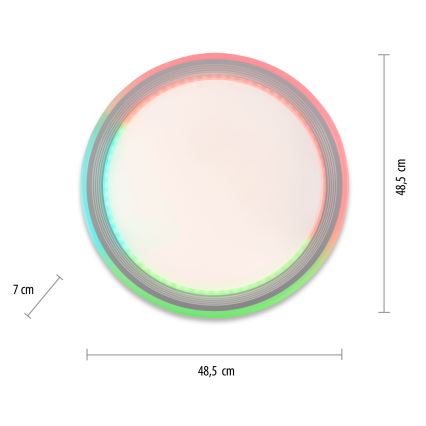 Leuchten Direkt 15154-16 - LED RGB Stmívatelné stropní svítidlo EDGING LED/39W/230V + dálkové ovládání