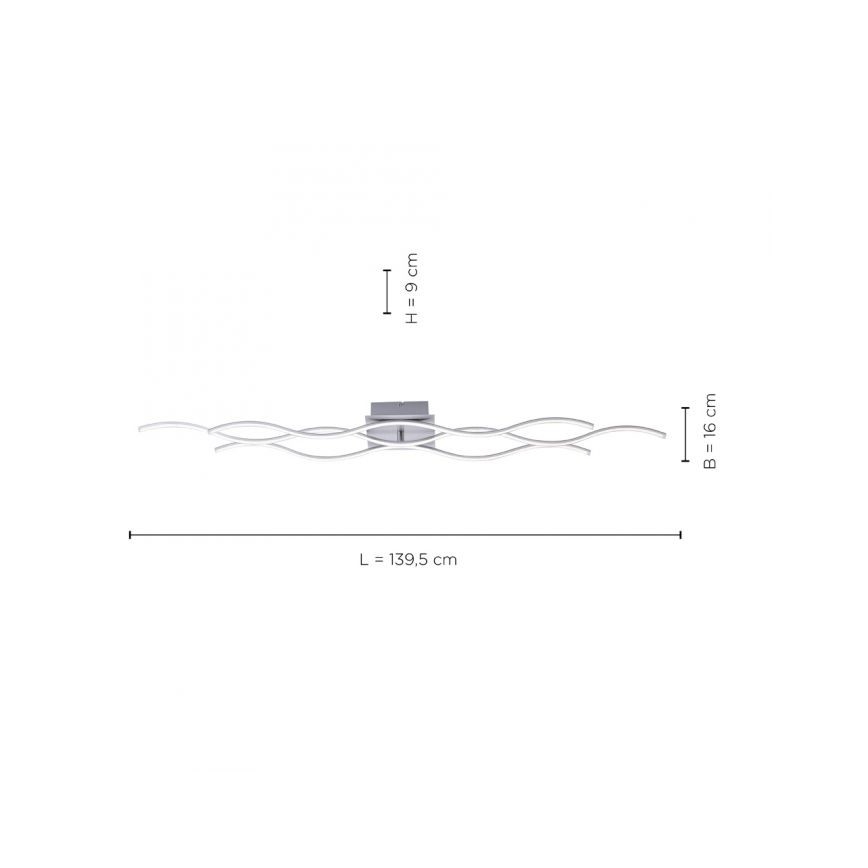 Leuchten Direkt 15167-55 - LED Přisazený lustr WAWE 2xLED/12,5W/230V+1xLED/17W matný chrom