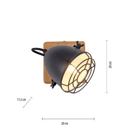 Leuchten Direkt 15171-18 - Nástěnné bodové svítidlo BEETLE 1xE14/10W/230V borovice