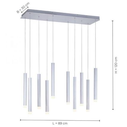 Leuchten Direkt 15206-95 - LED Lustr na lanku BRUNO 10xLED/4,8W/230V