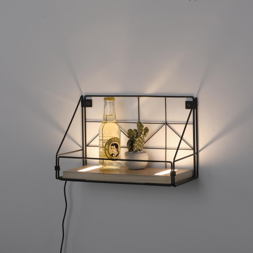 Leuchten Direkt 15276-18 - Police s LED osvětlením BOARD 2xLED/1,75W/230V 30 cm eukalyptus