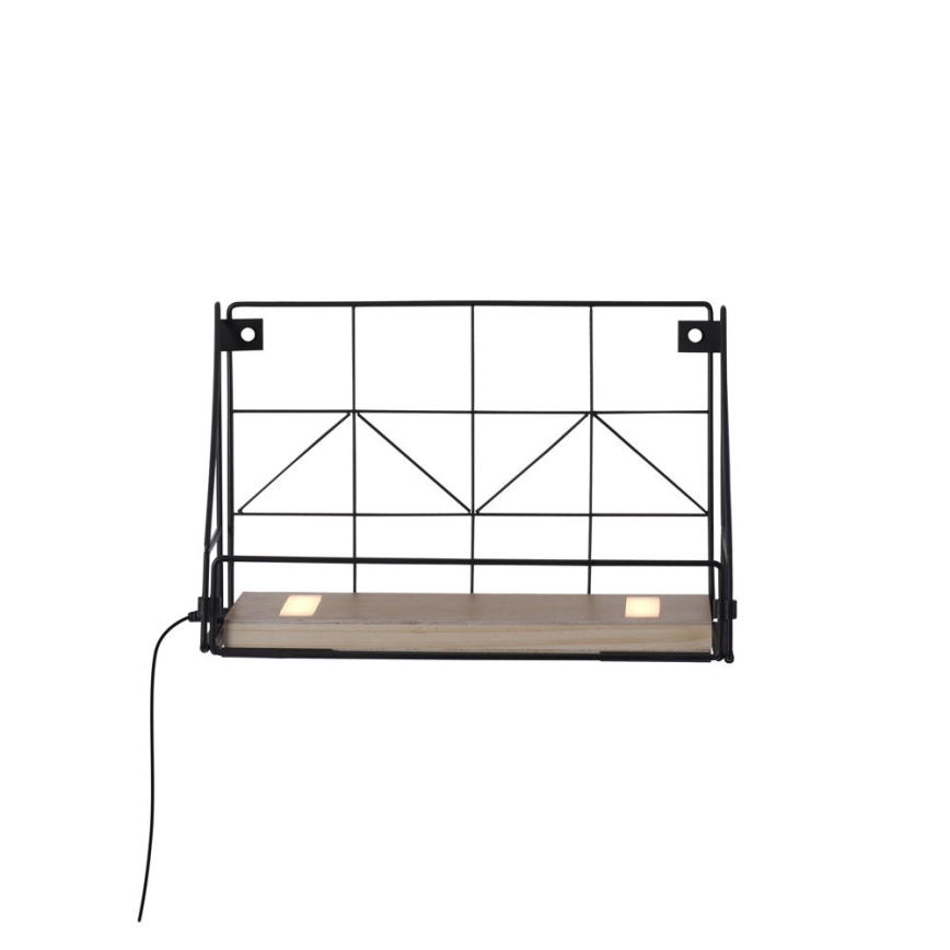 Leuchten Direkt 15276-18 - Police s LED osvětlením BOARD 2xLED/1,75W/230V 30 cm eukalyptus