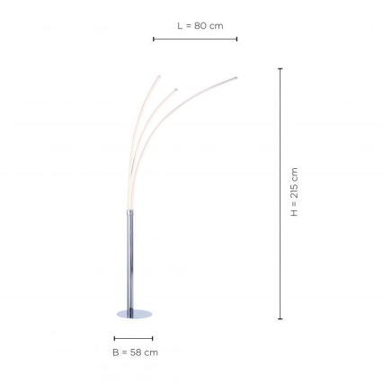 Leuchten Direkt 15383-55 - LED Stojací lampa MAJA 3xLED/6W/230V lesklý chrom