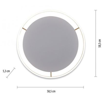 Leuchten Direkt 15392-60 - LED Stmívatelné stropní svítidlo RITUS LED/30W/230V mosaz