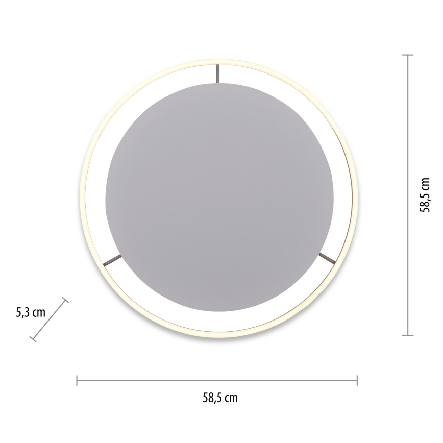 Leuchten Direkt 15392-95 - LED Stmívatelné stropní svítidlo RITUS LED/30W/230V matný chrom