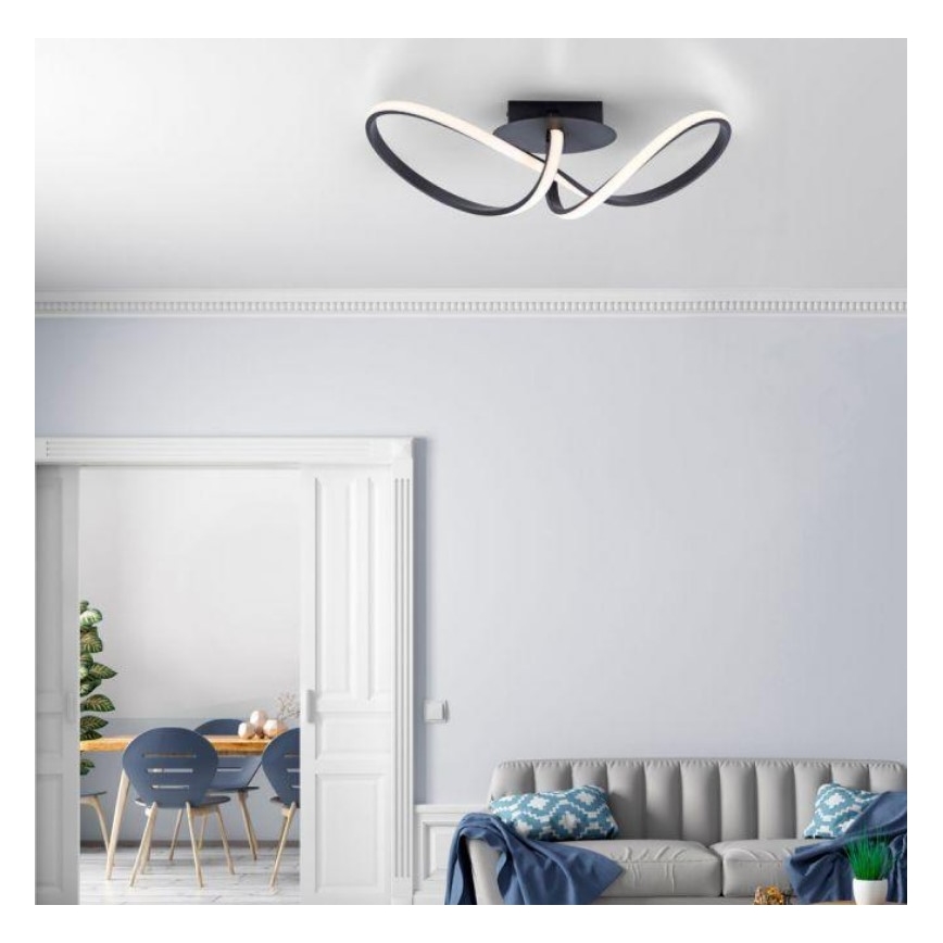 Leuchten Direkt 15403-18 - LED Stmívatelný přisazený lustr MARIA LED/16W/230V černá