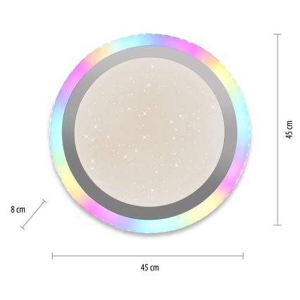 Leuchten Direkt 15411-21- LED RGB Stmívatelné stropní svítidlo CYBA LED/26W/230V + dálkové ovládání