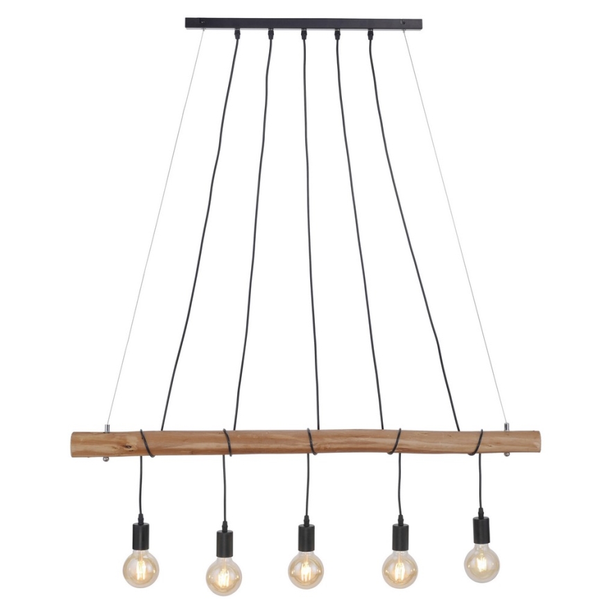 Leuchten Direkt 15515-18 - Lustr na lanku DAMIAN 5xE27/60W/230V eukalyptus