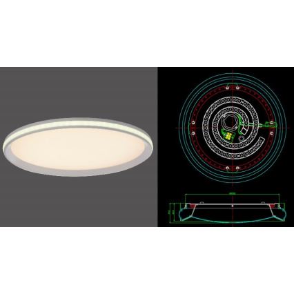 Leuchten Direkt 15544-16 - LED RGB Stmívatelné stropní svítidlo RIBBON LED/15W/230V + dálkové ovládání