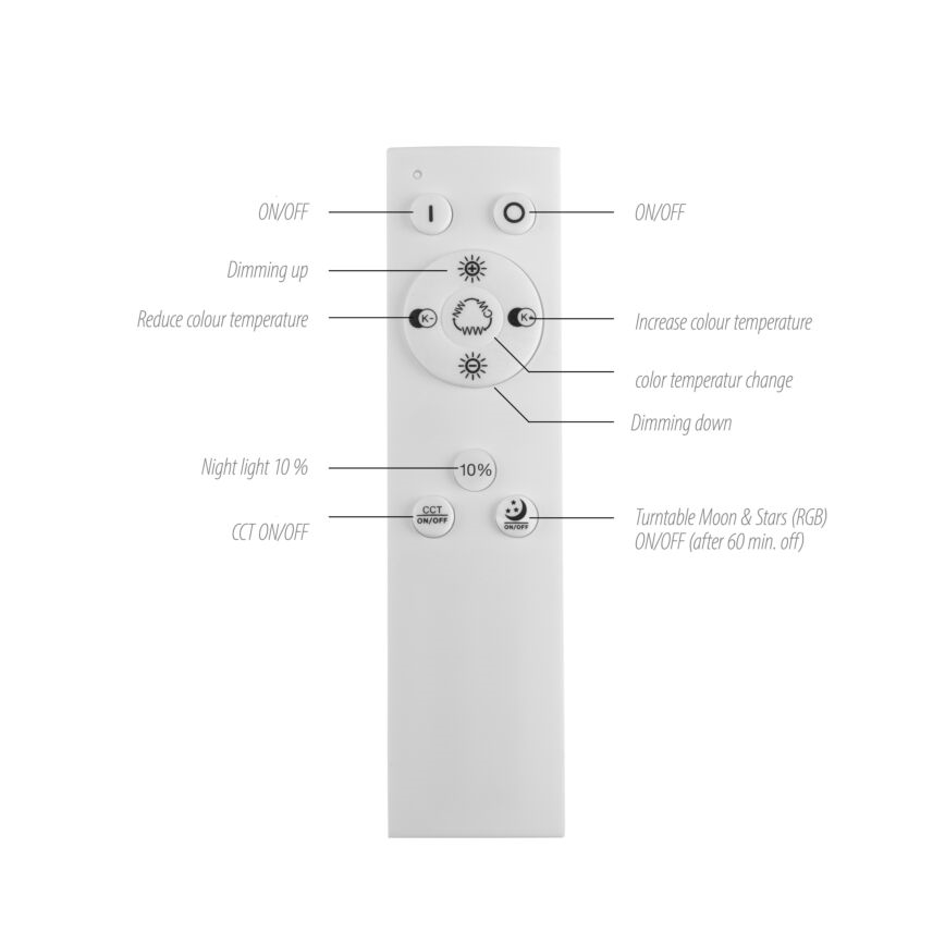 Leuchten Direkt 15572-18 - LED RGBW Stmívatelné stropní svítidlo ASTRO LED/17,5W/230V 2700-5000K + dálkové ovládání
