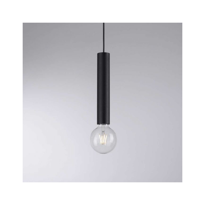 Leuchten Direkt 15617-18 - Lustr na lanku BRUNA 1xE27/60W/230V černá