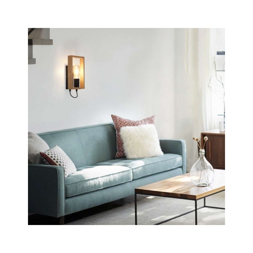 Leuchten Direkt 15654-18 - Nástěnné svítidlo FRANKY 1xE27/60W/230V akácie