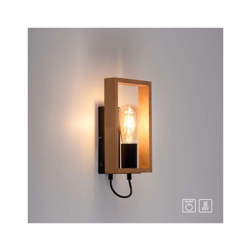 Leuchten Direkt 15654-18 - Nástěnné svítidlo FRANKY 1xE27/60W/230V akácie
