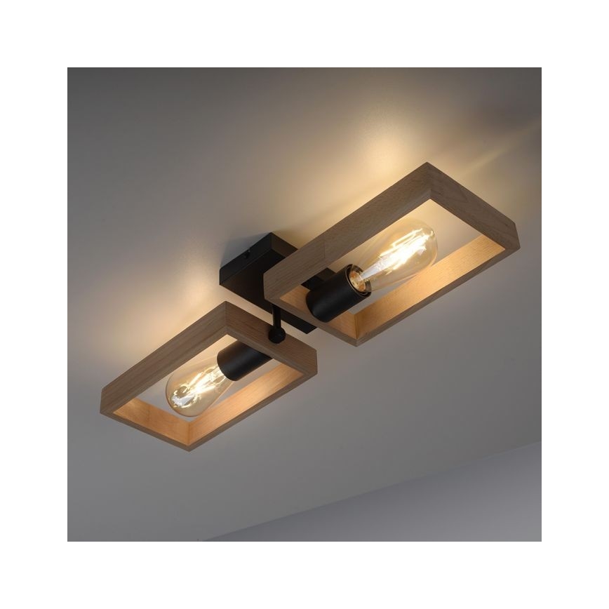 Leuchten Direkt 15657-18 - Přisazený lustr FRANKY 2xE27/60W/230V akácie