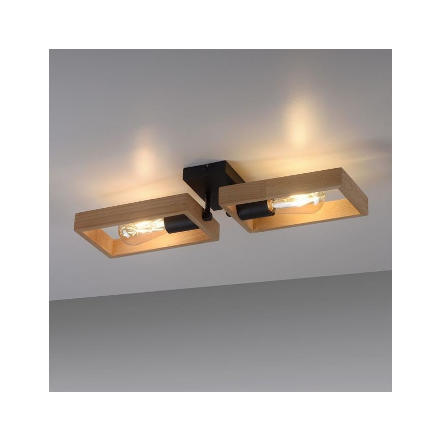 Leuchten Direkt 15657-18 - Přisazený lustr FRANKY 2xE27/60W/230V akácie