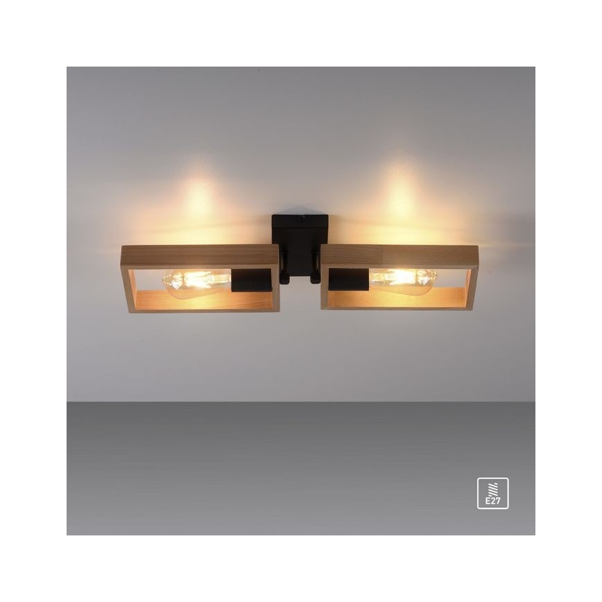 Leuchten Direkt 15657-18 - Přisazený lustr FRANKY 2xE27/60W/230V akácie