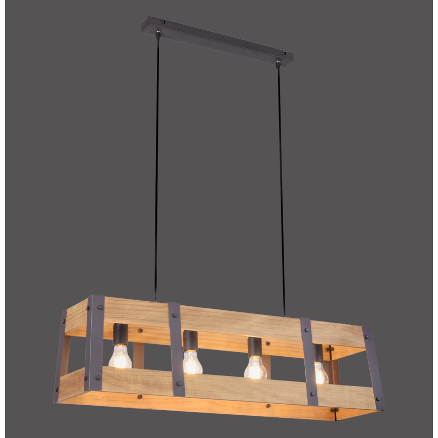 Leuchten Direkt 15721-79 - Lustr na lanku CRATE 4xE27/60W/230V