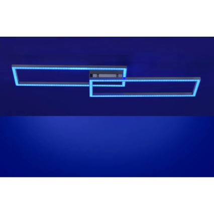 Leuchten Direkt 16430-55 - LED RGBW Stmívatelné stropní svítidlo MAXI 2xLED/18W/230V 2700-5000K matný chrom + dálkové ovládání