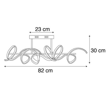 Leuchten Direkt 19032-21 - LED Stmívatelný přisazený lustr CURLS LED/25,8W/230V