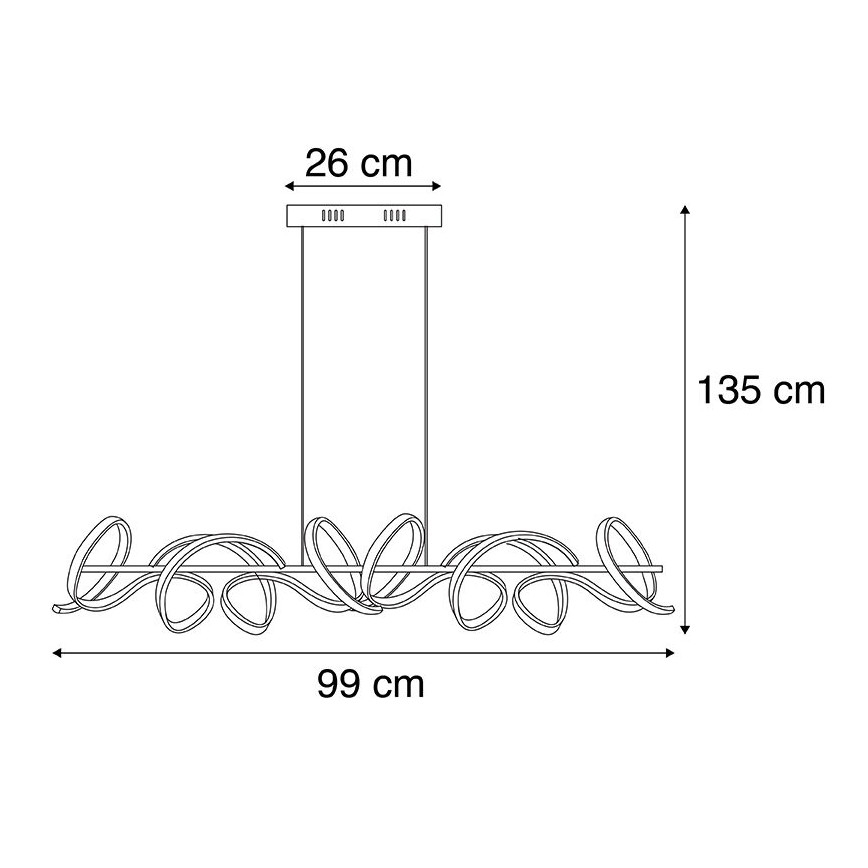 Leuchten Direkt 19033-21 - LED Stmívatelný lustr na lanku CURLS LED/40,8W/230V