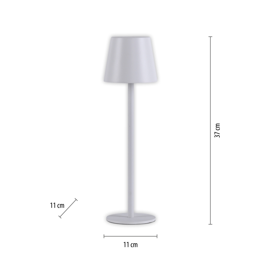 Leuchten Direkt 19250-16 - LED Venkovní stmívatelná nabíjecí stolní lampa EURIA LED/3W/5V 2600 mAh IP54 bílá