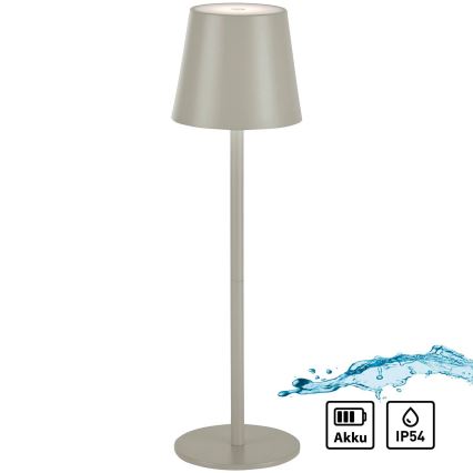 Leuchten Direkt 19250-40 - LED Venkovní stmívatelná nabíjecí stolní lampa EURIA LED/3W/5V IP54 šedá