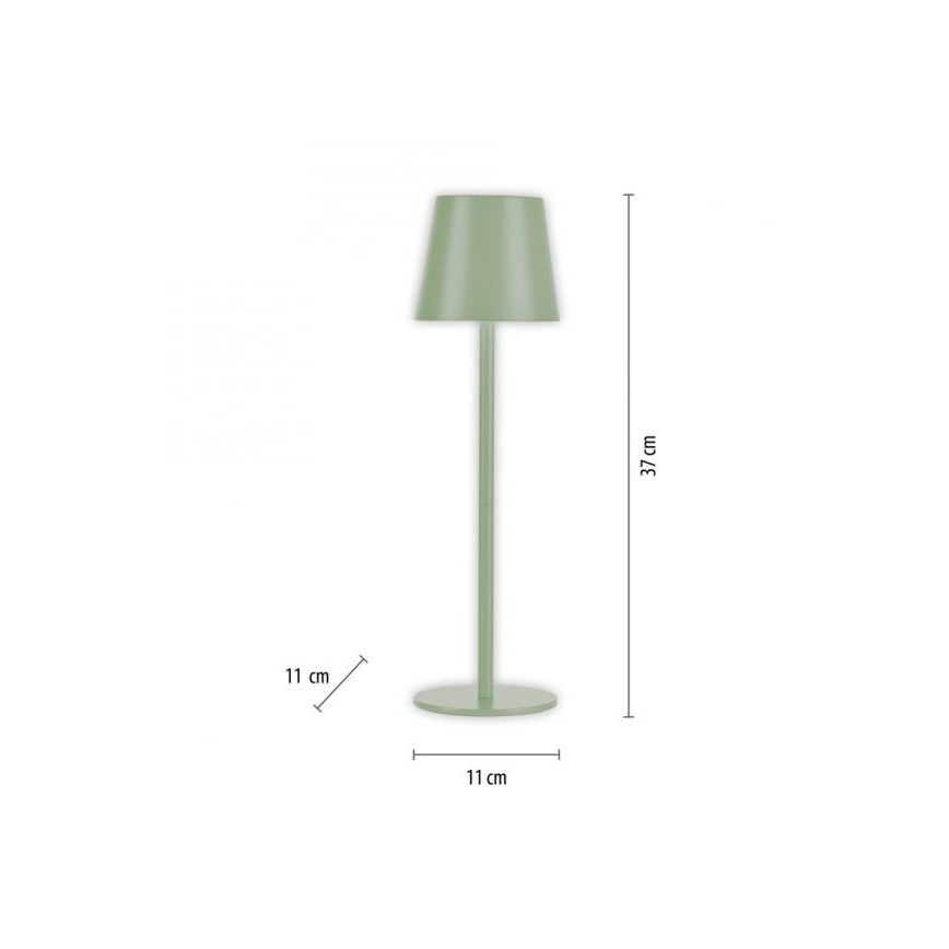 Leuchten Direkt 19250-43 - LED Venkovní stmívatelná nabíjecí stolní lampa EURIA LED/3W/5V IP54 zelená