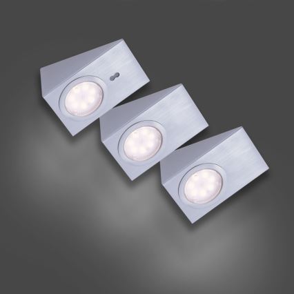 Leuchten Direkt 84111-55-3 - SADA 3x LED Osvětlení nábytku se senzorem THEO LED/3,6W/230V