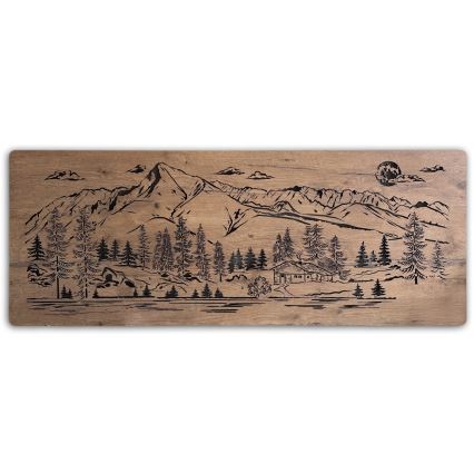 Li-Go 23524/DUB2 - LED Stmívatelná nástěnná dekorace LED/24W/230V 130x50 cm dub/Chata v horách