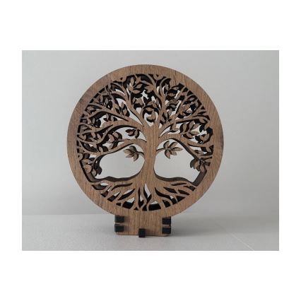 Li-Go 23577/DUB2 - LED Stmívatelná stolní dekorace LED/12W/230V 20x22 cm dub/Strom života