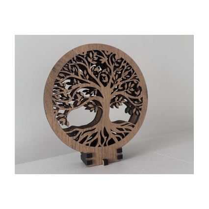 Li-Go 23577/DUB2 - LED Stmívatelná stolní dekorace LED/12W/230V 20x22 cm dub/Strom života