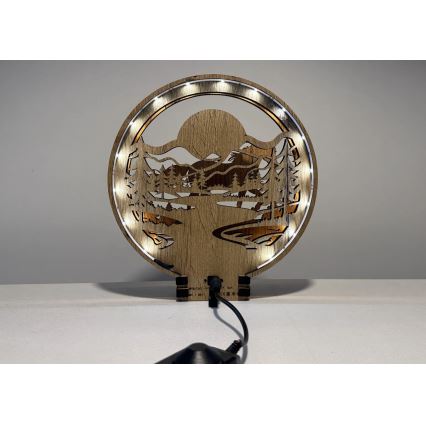 Li-Go 23598/DUB2 - LED Stmívatelná stolní dekorace LED/12W/230V 20x22 cm dub/Kůň