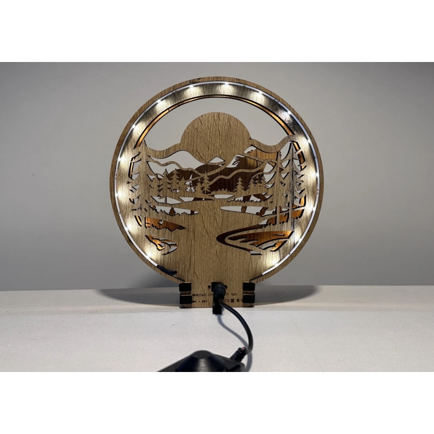 Li-Go 23598/DUB2 - LED Stmívatelná stolní dekorace LED/12W/230V 20x22 cm dub/Kůň