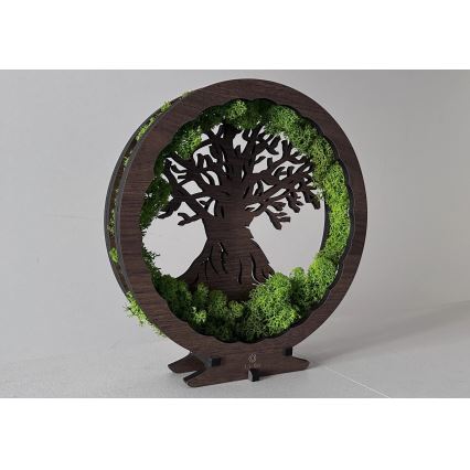 Li-Go 23604/DUB2 - LED Stmívatelná stolní dekorace LED/12W/230V 20x22 cm dub/Mech a strom