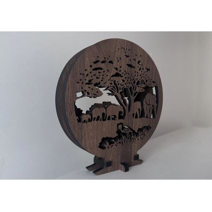 Li-Go 23610/DUB2 - LED Stmívatelná stolní dekorace LED/12W/230V 20x22 cm dub/Sloni