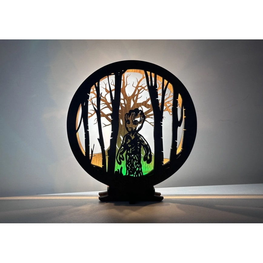 Li-Go 23613/DUB2 - LED Stmívatelná stolní dekorace LED/12W/230V 20x22 cm dub/Grut