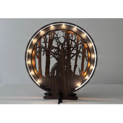 Li-Go 23613/DUB2 - LED Stmívatelná stolní dekorace LED/12W/230V 20x22 cm dub/Grut